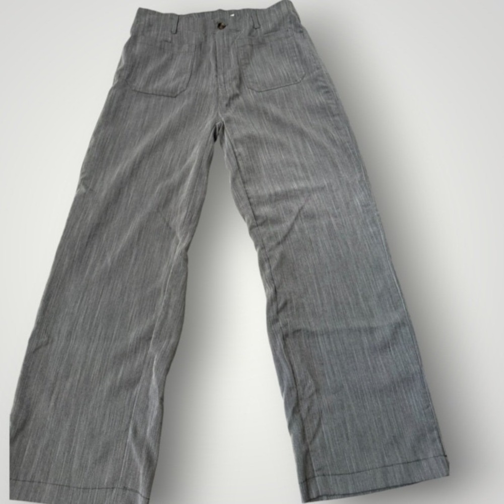Halara Wide Leg Pants Women Medium Gray High Rise Textured Trousers Lightweight